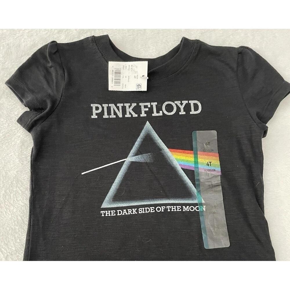 Pink Floyd T Shirt Kids Size 4T Black Short Sleeve Band Tee Classic Rock Art NWT